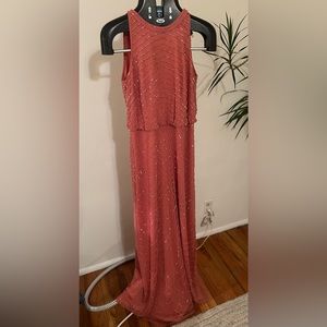 Adrianna Papell Art Deco Beaded Blouson Dress sz 6